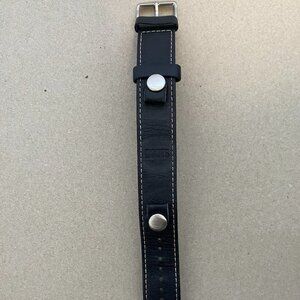 Roots Black‎ Leather Watch Band